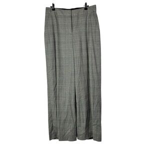 Tahari Black & White Houndstooth Plaid Wide Leg Dress Pants 8
